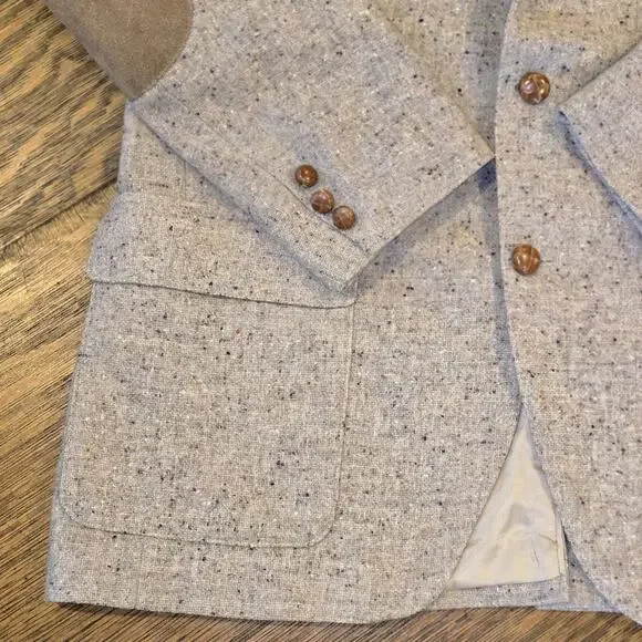 Farah Gray Tweed Blazer with Elbow Patches - Picture 4 of 15